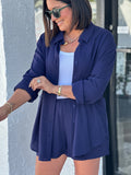 SAINT BARTS LINEN BUTTON DOWN TOP