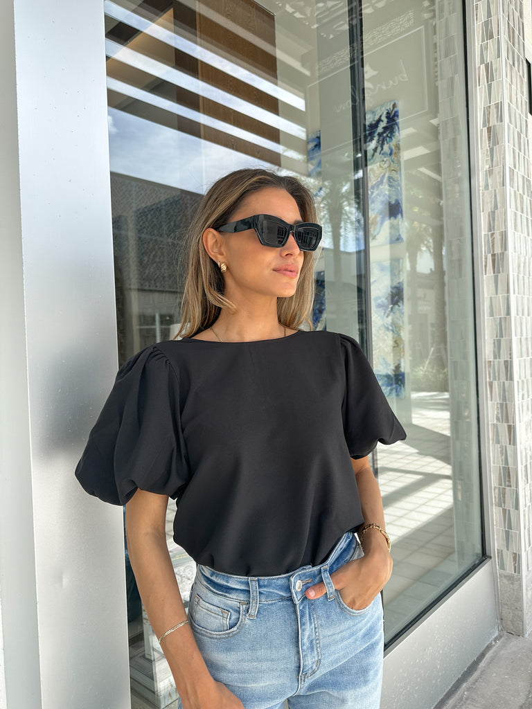 SOLARA BUBBLE SLEEVE TOP
