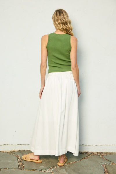ZORA LINEN BLEND MIDI SKIRT