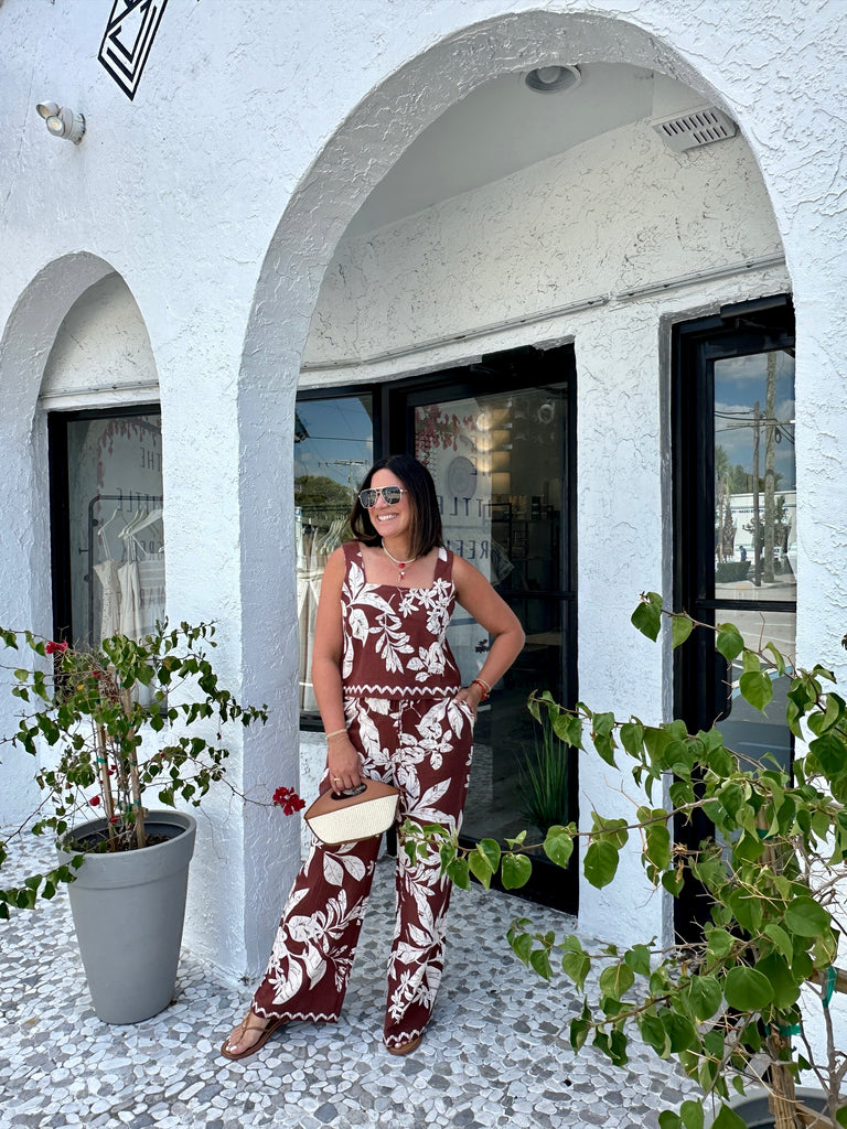 ARLO TROPICAL PRINT HIGH WAIST PANT