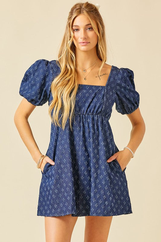 PAMELA BABY DOLL DENIM DRESS