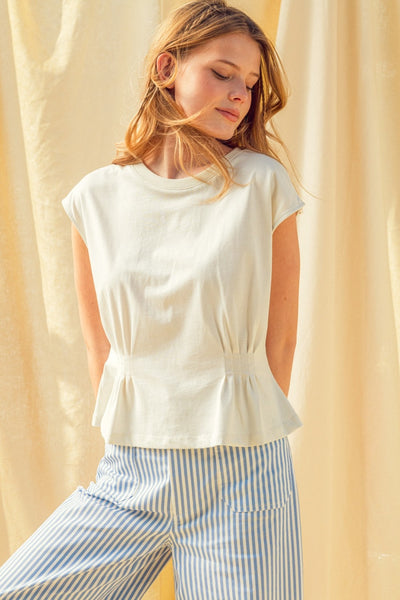 AMAYA WAIST DETAIL KNIT TOP