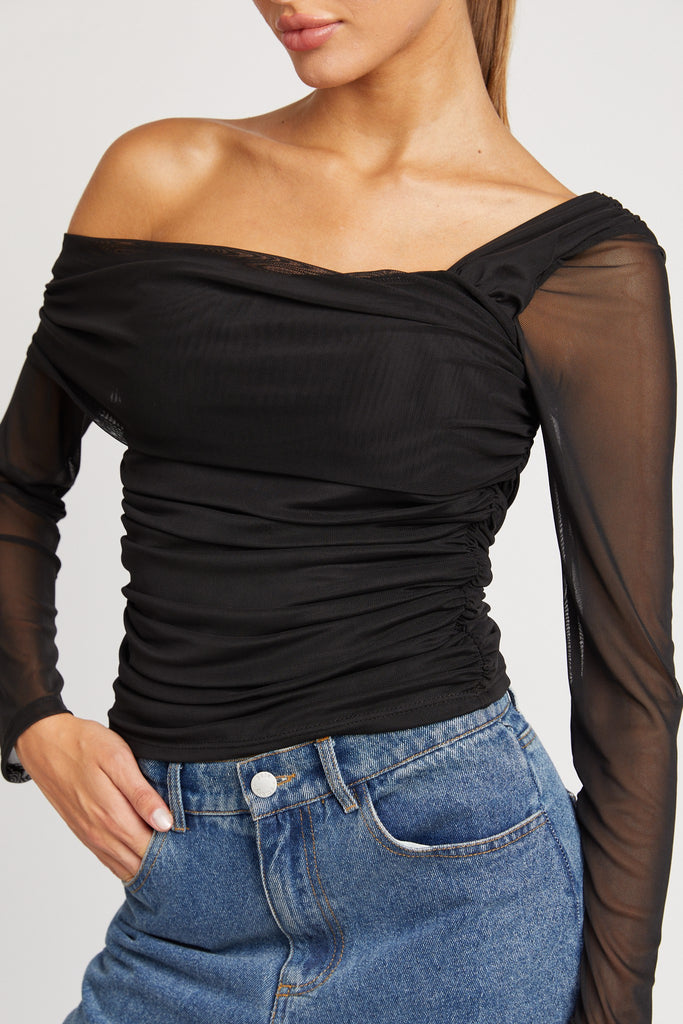 SLOANE ASYMMETRICAL SHOULDER TOP
