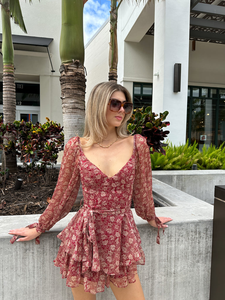 ANASTASIA ROMANTIC SHEER SLEEVE ROMPER