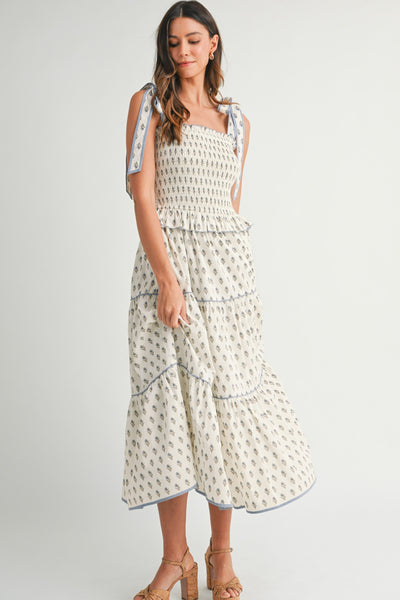 CLEMENTINE TIE STRAP MAXI DRESS