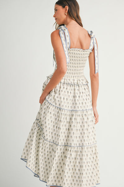 CLEMENTINE TIE STRAP MAXI DRESS