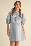 STEVIE FRONT TIE TUNIC MINI DRESS