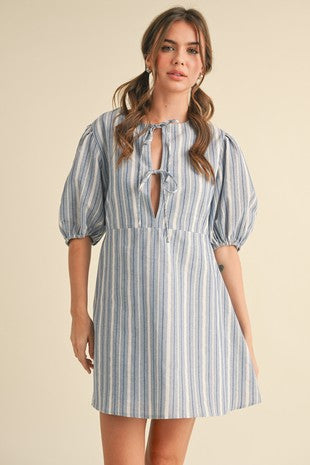 STEVIE FRONT TIE TUNIC MINI DRESS