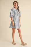 STEVIE FRONT TIE TUNIC MINI DRESS