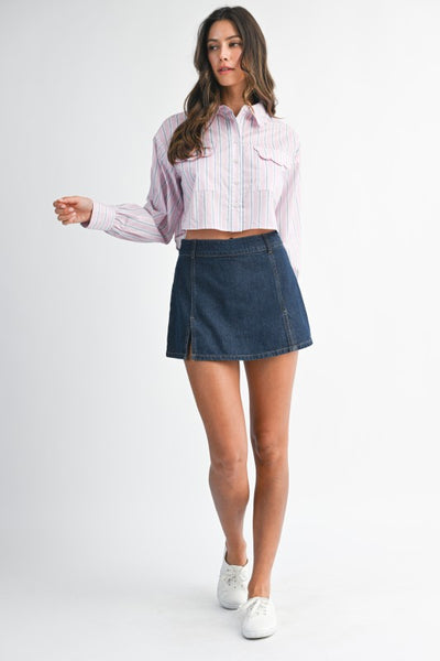 EVA DARK DENIM MINI SKORT