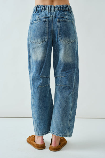 FABI EMBROIDERED BARREL PANTS