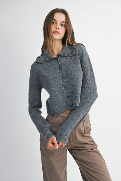 LILLY RUFFLE COLLAR CARDI