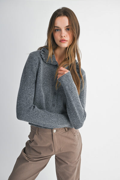 LILLY RUFFLE COLLAR CARDI