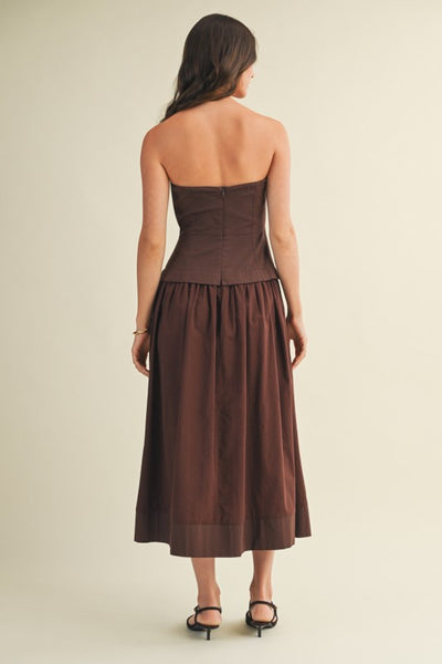 VALERIE CORSET LINED STRAPLESS DRESS