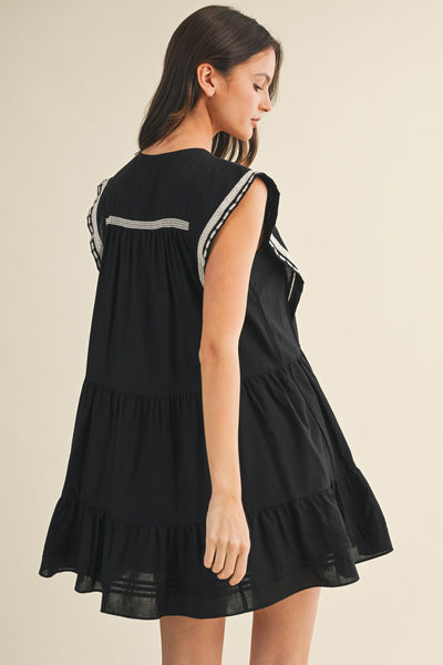 HENRY CONTRAST EMBROIDERED. DRESS