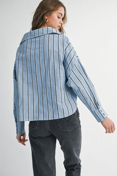 ALANA STRIPE CROSS FRONT SHIRT