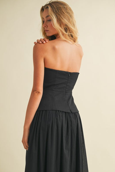 VALERIE CORSET LINED STRAPLESS DRESS