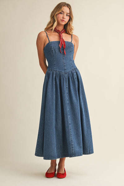 OWEN DENIM MIDI DRESS