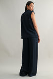 HARLOW DRAPED SLEEVELESS TOP AND WIDE LEG PANTS