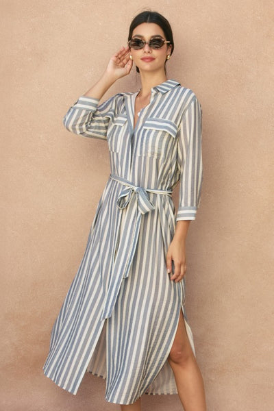CHARLIE STRIPED SHIRT DRESS