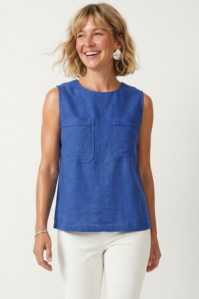 WHITNEY ROUND NECK STITCH DETAIL TOP