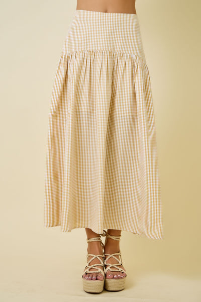 ALLEGRA GINGHAM MAXI SKIRT