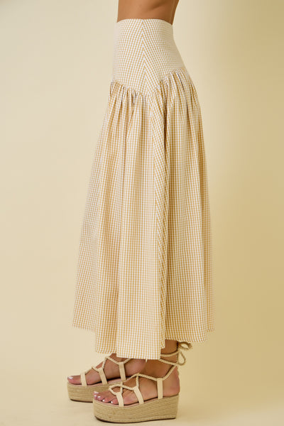 ALLEGRA GINGHAM MAXI SKIRT