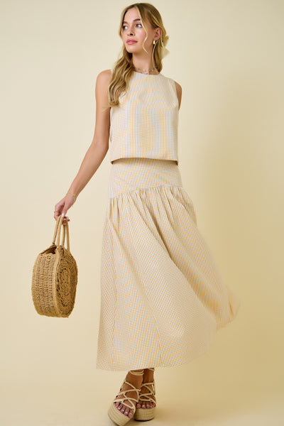 ALLEGRA GINGHAM MAXI SKIRT