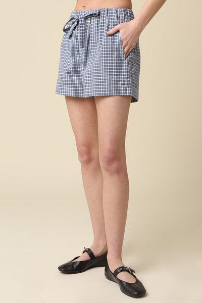 TIFFANY GINGHAM DRAWSTRING SHORTS