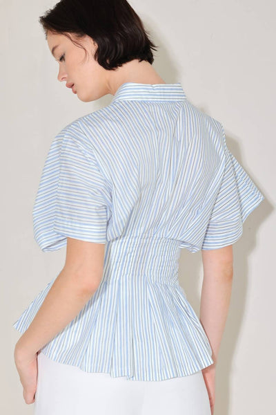 ELENA STRIPED BUTTON DOWN TOP
