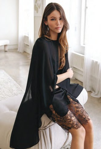 MELANIE LONG SHEER CAPE