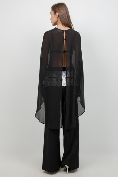 MELANIE LONG SHEER CAPE