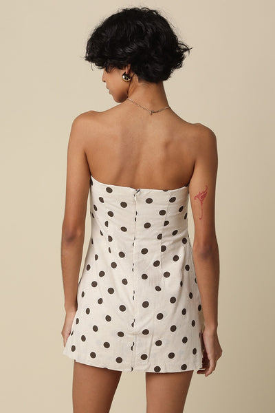 MARGELI POLKA DOT LINEN ROMPER