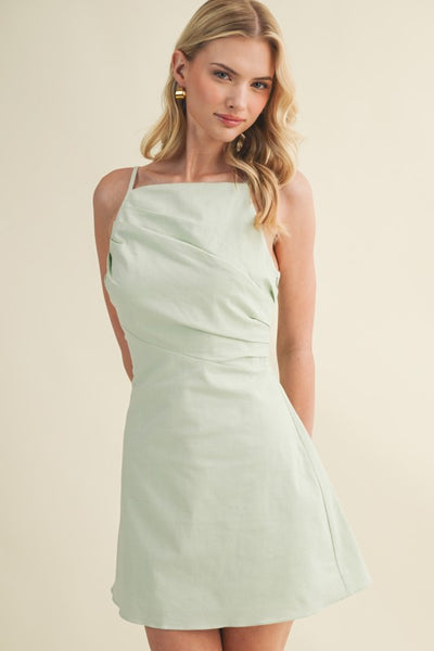 BEATRIX FRONT GATHER MINI DRESS