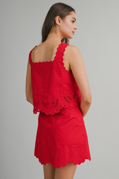 AMELIA EMBROIDERED MINI SKIRT