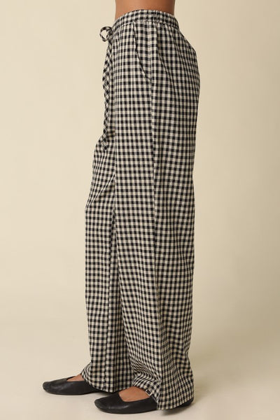 SIENNA GINGHAM DRAWSTRING PANTS