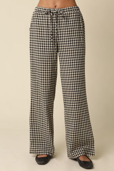 SIENNA GINGHAM DRAWSTRING PANTS