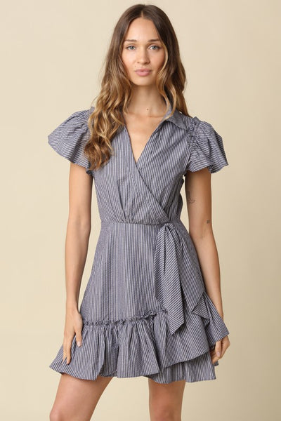SOPHIBELLA FAUX WRAP MINI DRESS