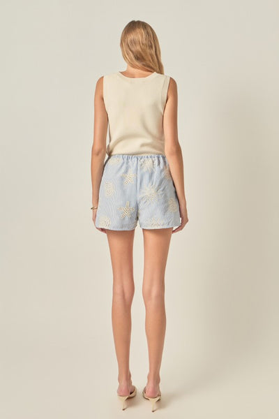 ASTIN EMBROIDERY DETAIL SHORTS