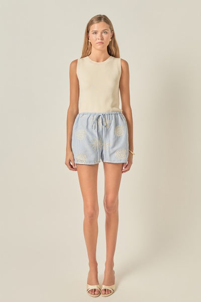 ASTIN EMBROIDERY DETAIL SHORTS