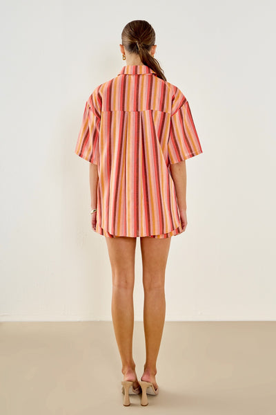 ANGELA STRIPED BUTTON UP SHIRT