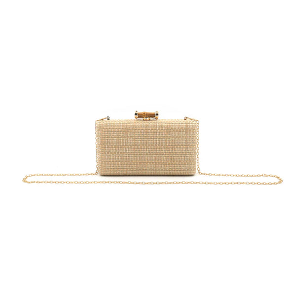PERUVIAN NATURAL CLUTCH WITH BAMBOO HARDWARE