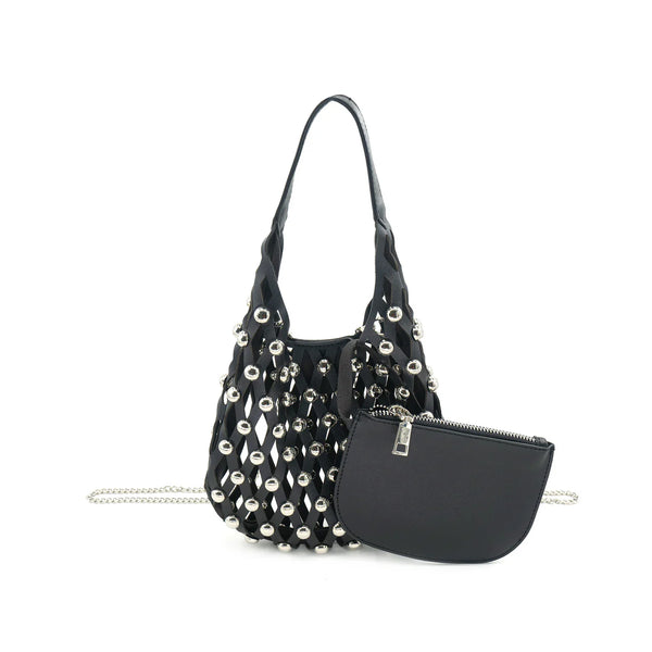 JONES STUDDED LATTICE MINI BAG