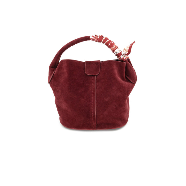 JILLIAN VEGAN SUEDE MINI BUCKET BAG