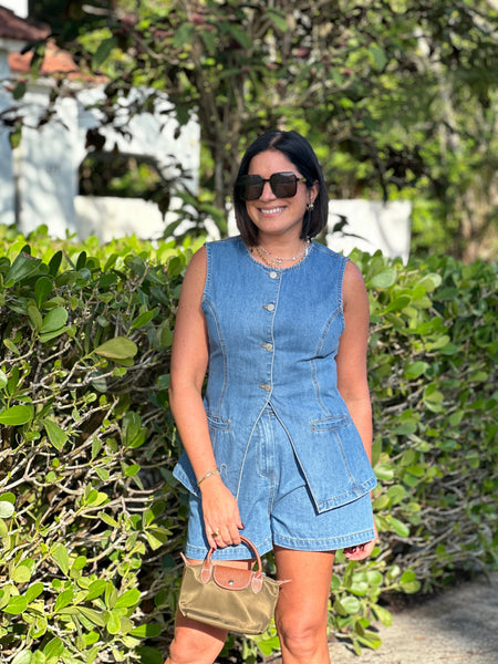 JAZLIN LINEN BUTTON UP TOP