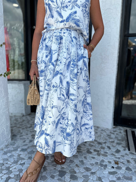 BELINDA HIGH WAISTED PLEATED MIDI SKIRT