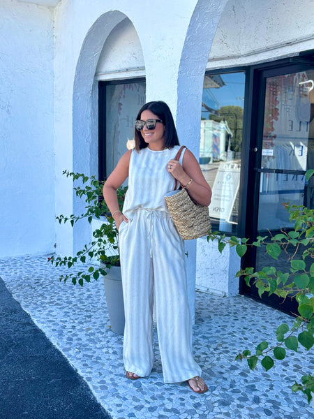 HANNAH LINEN BLEND WIDE LEG PANT