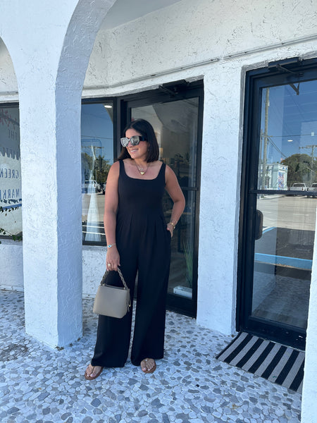JILL CONTRAST LINEN JUMPSUIT