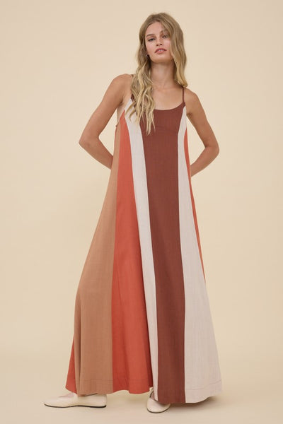 SAHARA COLOR BLOCK MAXI DRESS