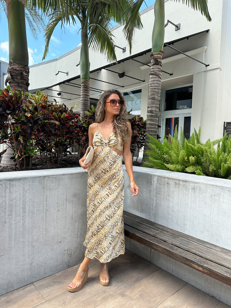 BROOK CUTOUT DETAIL MIDI DRESS